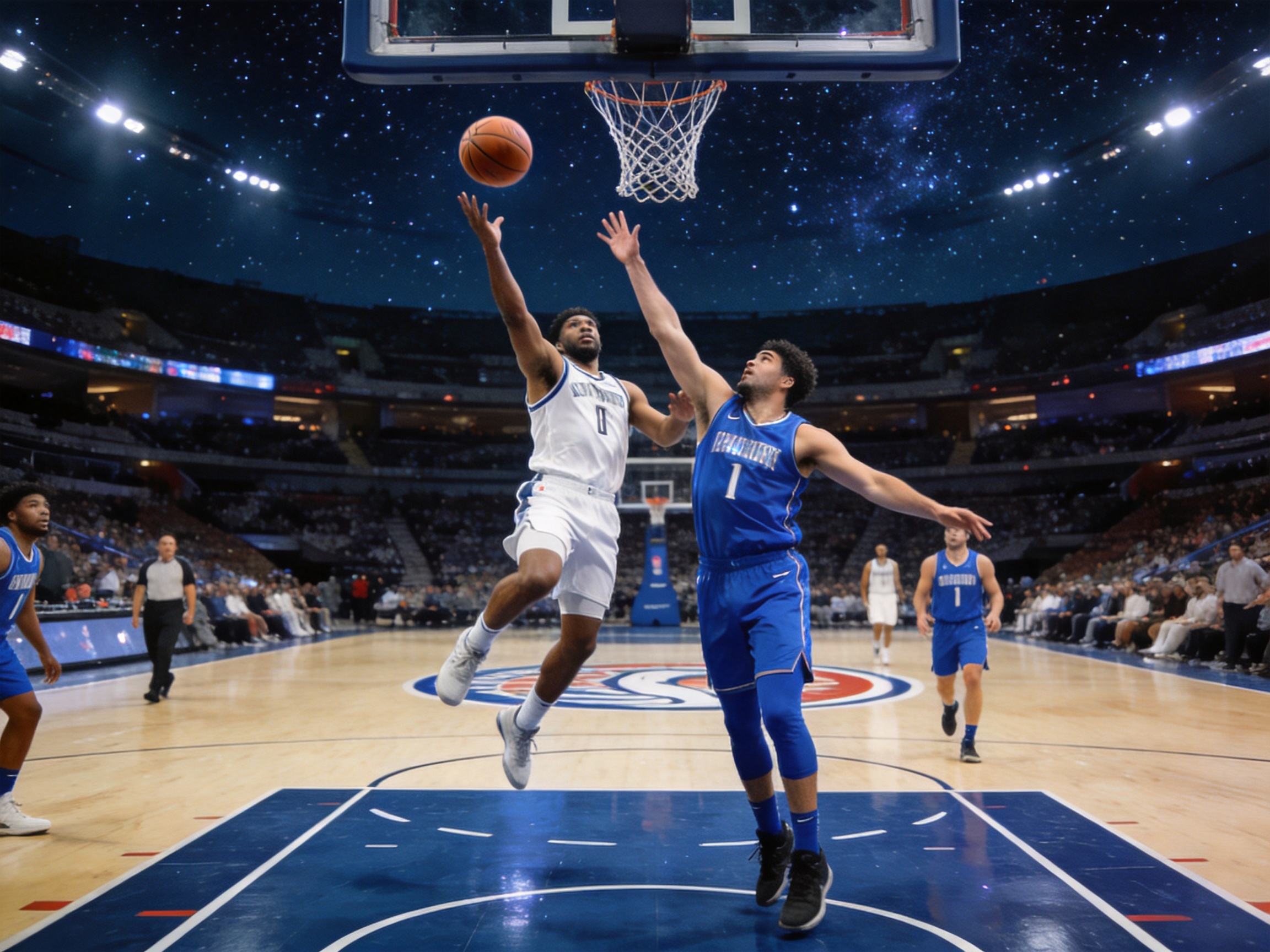 星空综合体育篮球竞技球场激烈对抗赛事画面